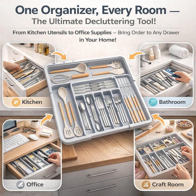 FREE SHIPPING🔥🔥Expandable Kitchen Utensil Drawer Tray detail view