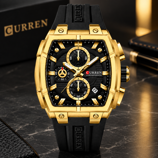 Royal Gold Black Men's Luxury Watch⌚✨