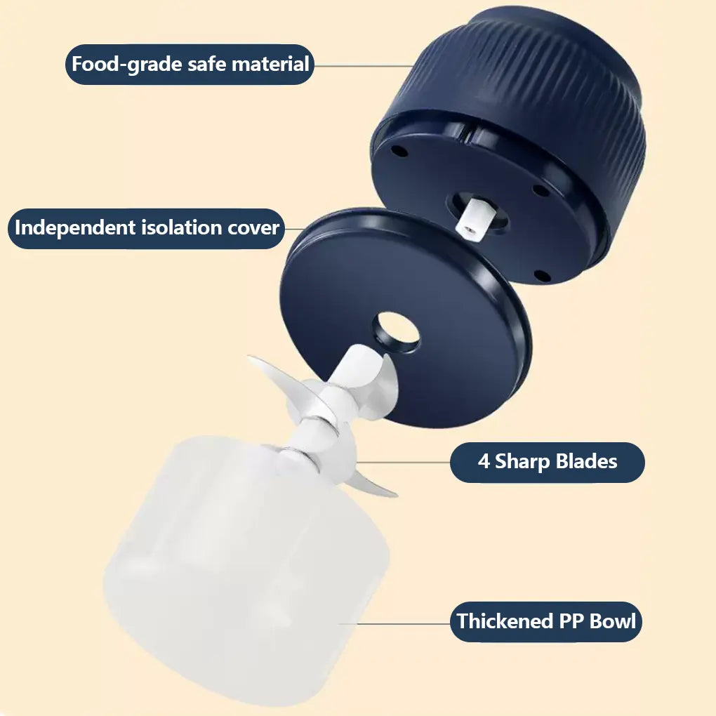 Electric Mini Food Chopper-300ml, 4-Blade Electric Processor