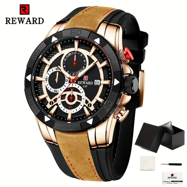Luxury Black Gold Men's Quartz Watch with Premium Gift Box